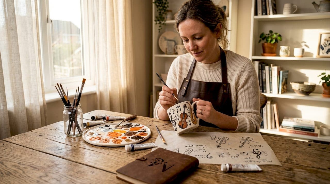 Music themed mug art guide: paint your passion