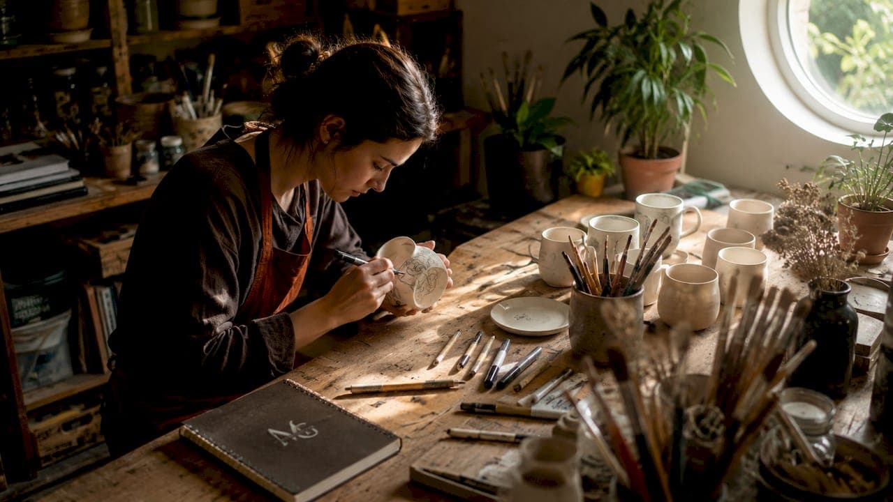 What is hand-drawn mug art? A crafter's guide